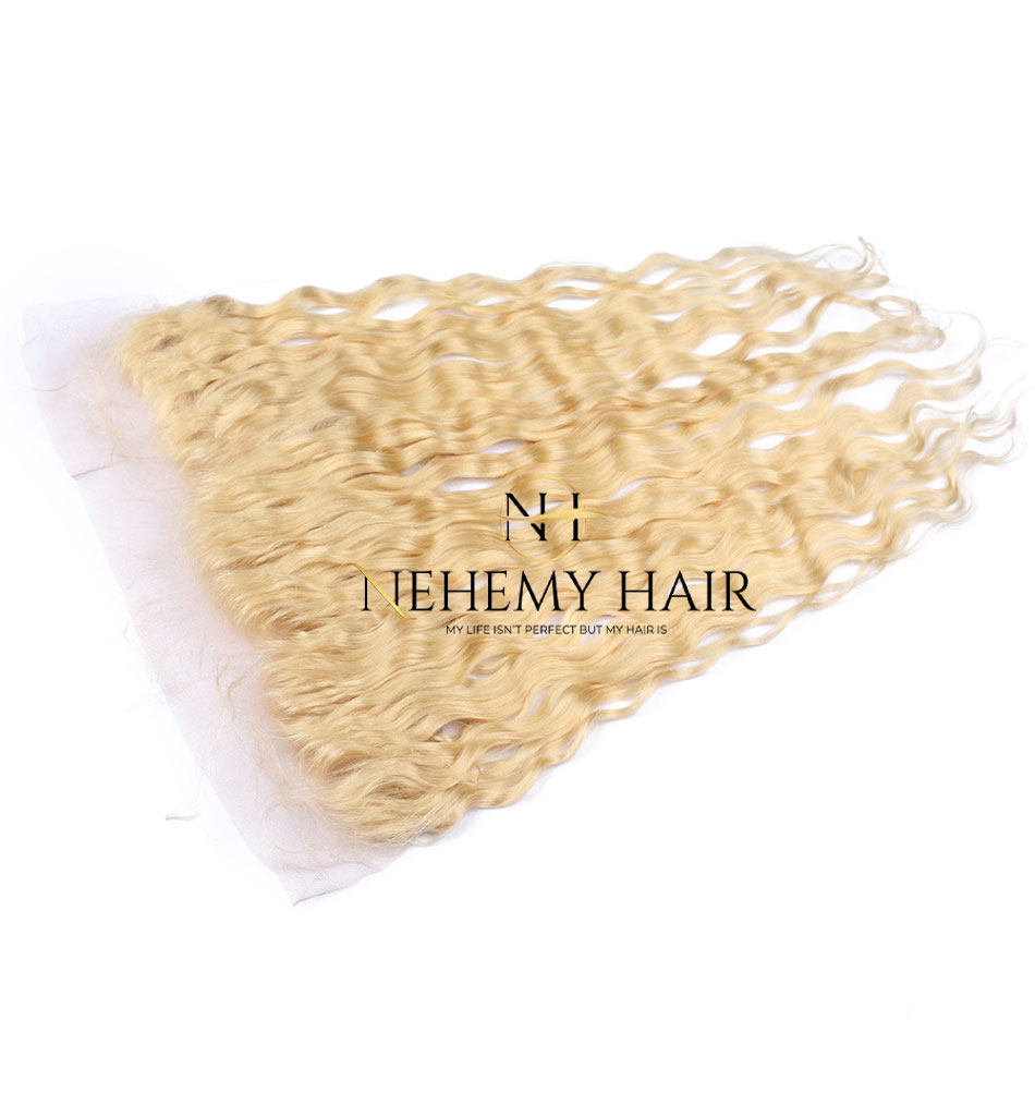 Frontale Blond 613 Swiss Lace Curly – Image 2